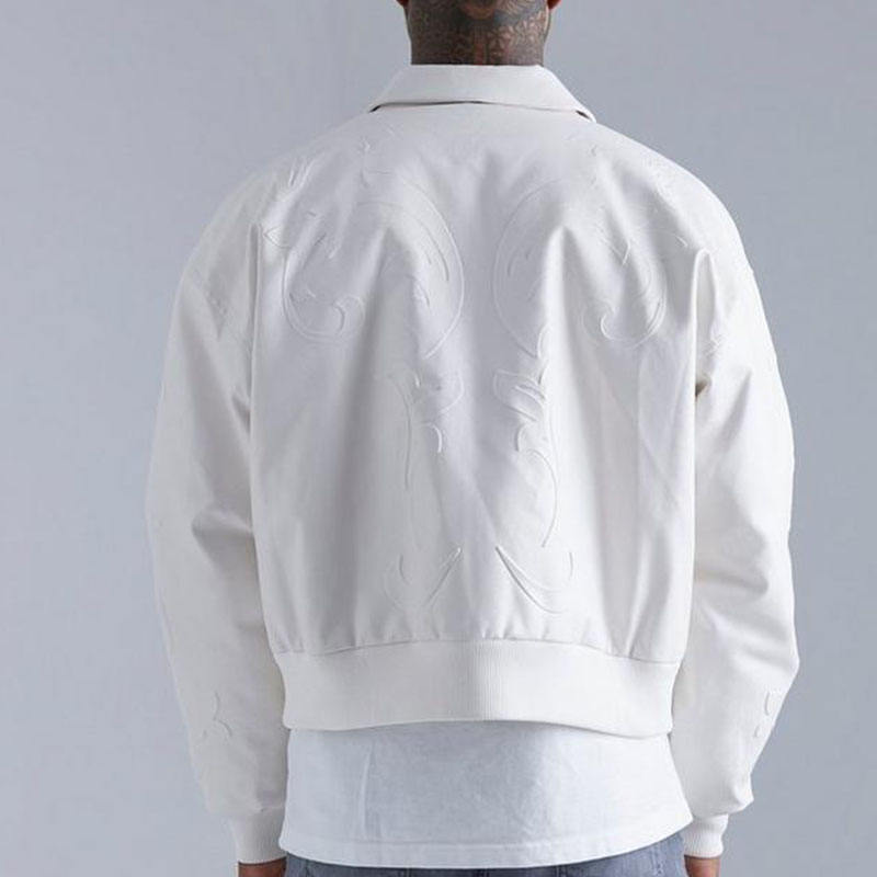 High-quality leather™ varsity bomber jacket