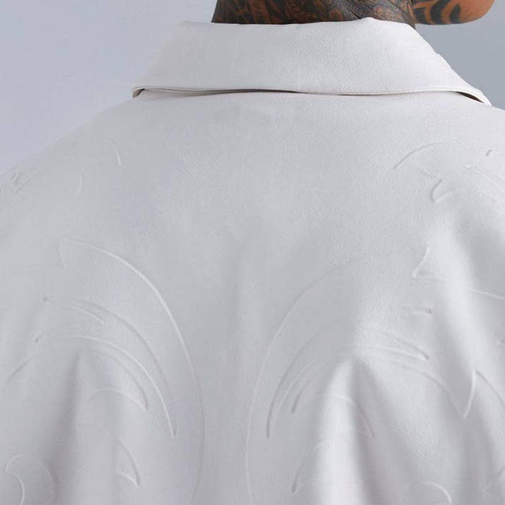 High-quality leather™ varsity bomber jacket