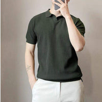 Elegant ice-silk V-neck polo shirt™
