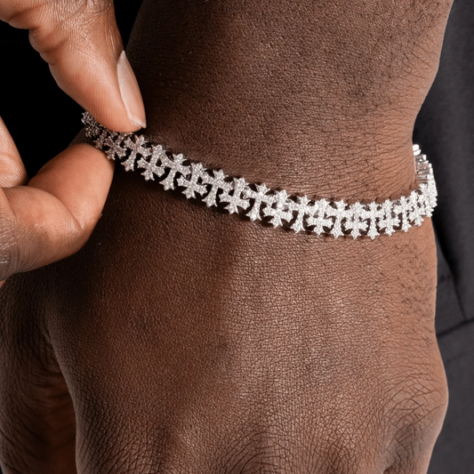 Edgy elegance: CZ cross bracelet™