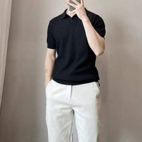 Elegant ice-silk V-neck polo shirt™